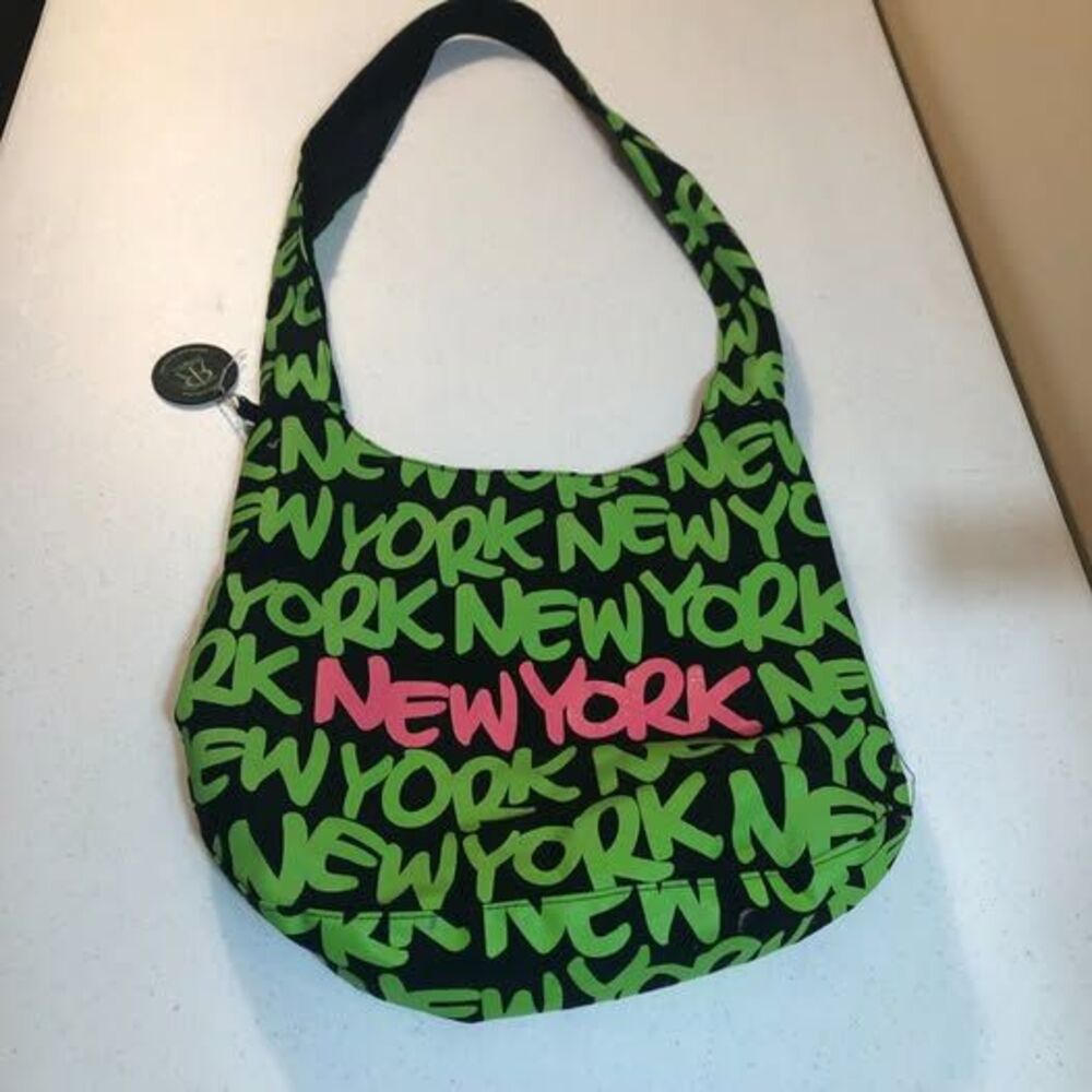 Canvas New York Crossbody Bag Purse Black Green Pink Robin-Ruth Streetwear Art